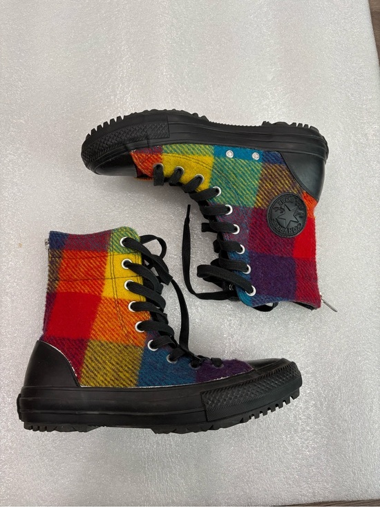 Converse Shoes - Woolrich Converse Chuck Taylor All Star High Top Rainbow Plaid Wool Sneaker NWOT